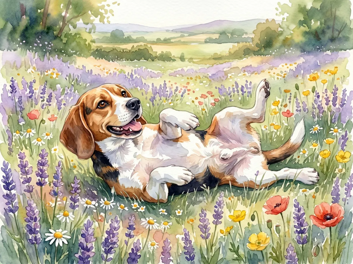 Beagle watercolor calendar month 5